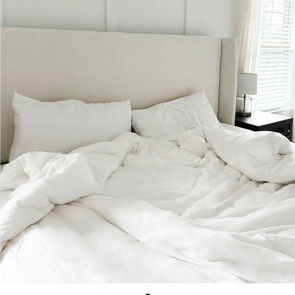 Simply Organic Bamboo comforter white king + duvet cover